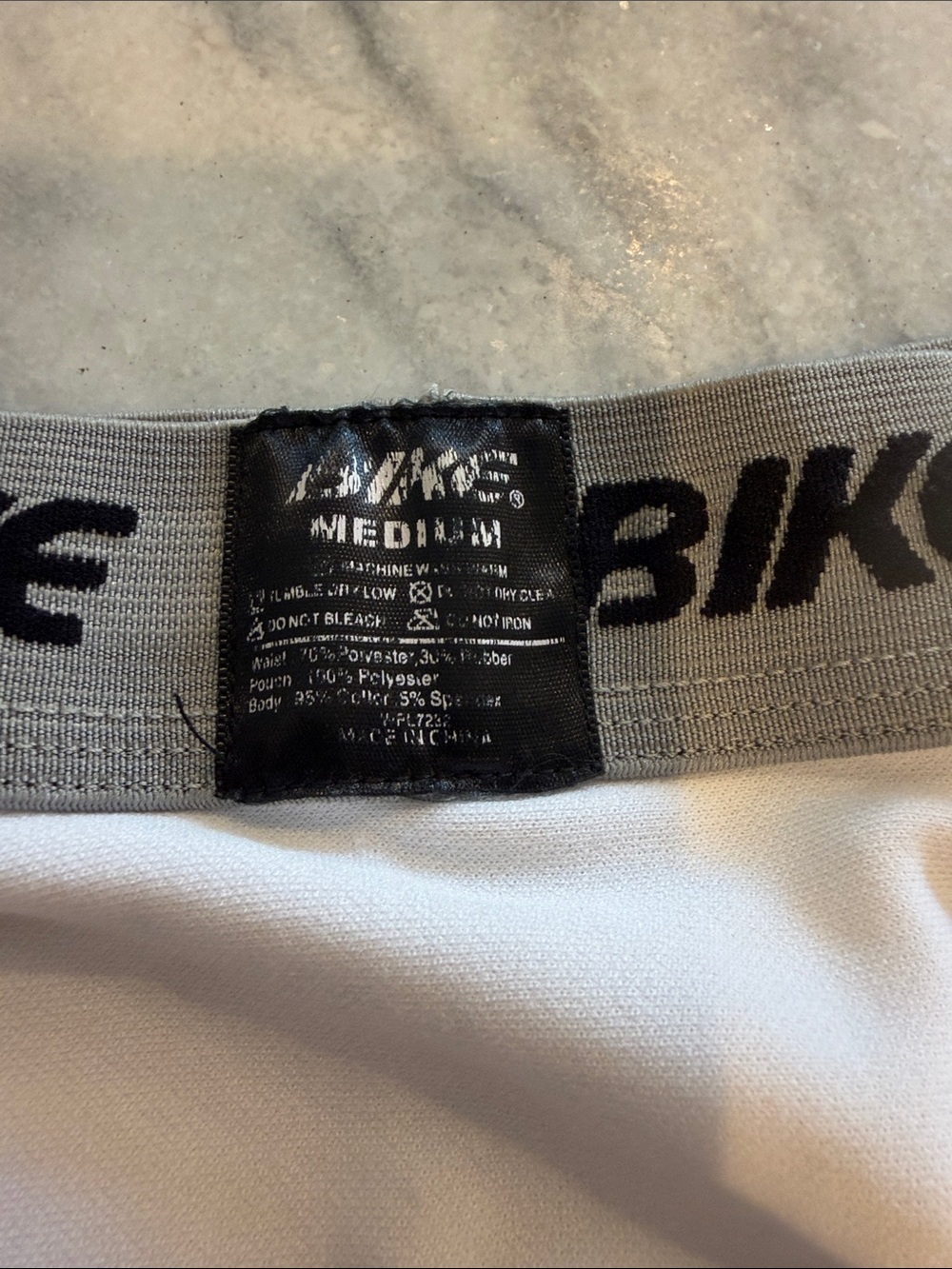 Men’s White Boxer Briefs size medium with Gray Waistband and room for cup - Picture 2 of 4